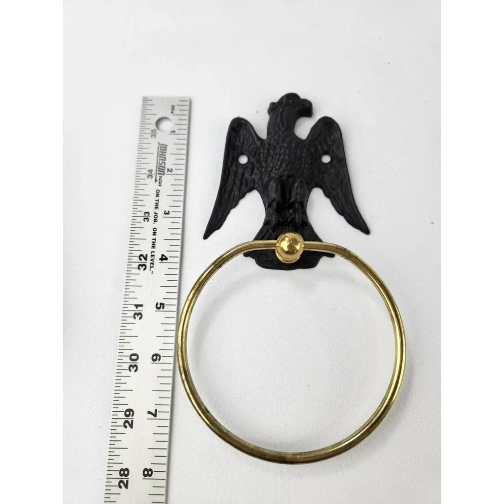 Eagle Emblem Cast‎ Aluminum Brass Door Knocker Vintage Wall Hanger Towel Holder